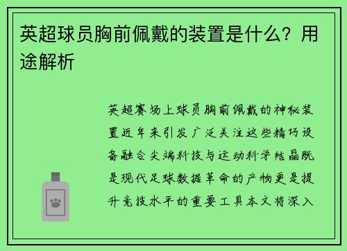 /uploads/images/20250806/ying-chao-qiu-yuan-xiong-qian-pei-dai-de-zhuang-zhi-shi-shen-me-yong-tu-jie-xi.webp